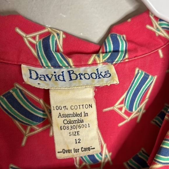 Vintage David brooks cotton two piece Barbie beach chair print set women’s 12 - Picture 4 of 9